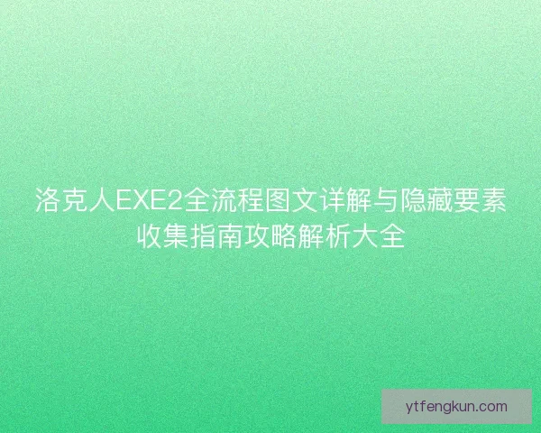 洛克人EXE2全流程图文详解与隐藏要素收集指南攻略解析大全