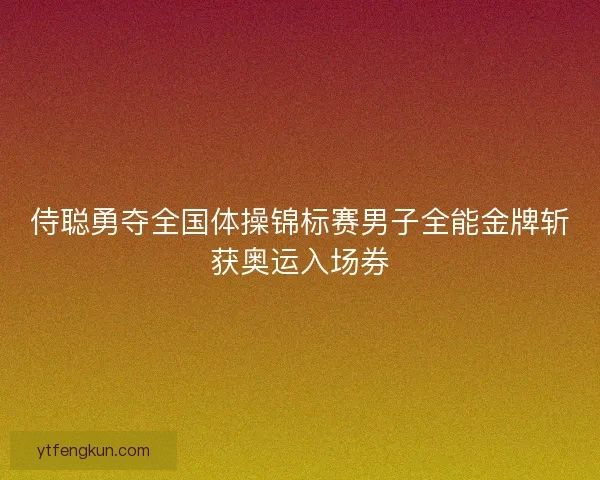 侍聪勇夺全国体操锦标赛男子全能金牌斩获奥运入场券